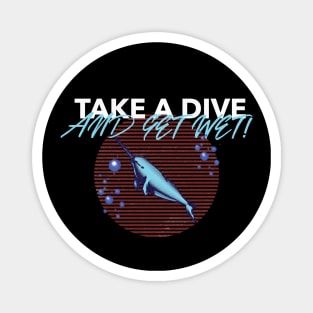 Take A Dive And Get Wet! Funny Narwhal Diving Magnet